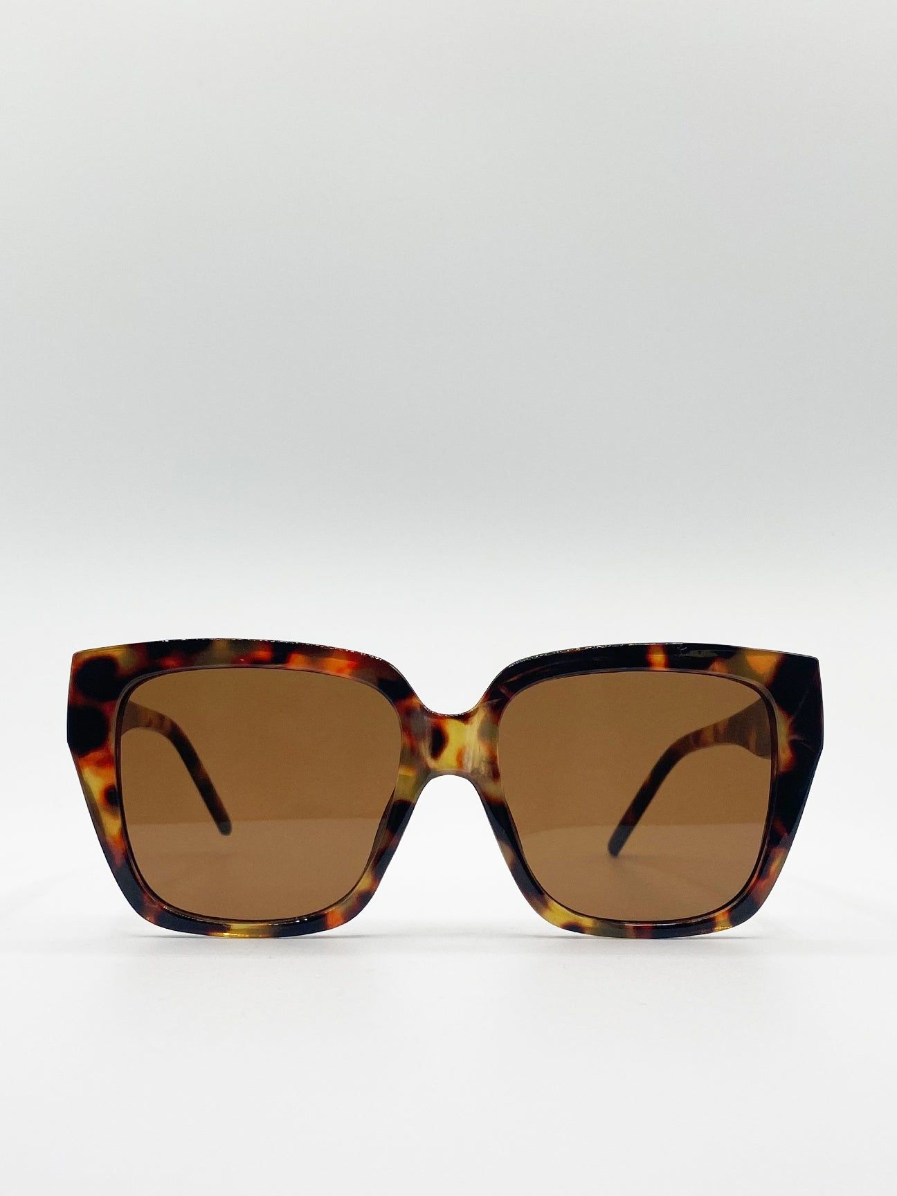 SVNX Plastic Frame Oversized Cat Eye Sunglasses