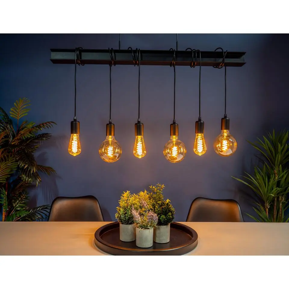 EGLOTownshend6Hanglamp-E27-100,5cm-Zwart