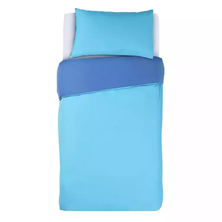 Habitat Easycare Two Tone Blue & Crystal Bedding Set -Single
