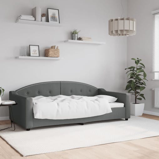 NNEVL Day Bed Dark Grey 90x190 cm Fabric