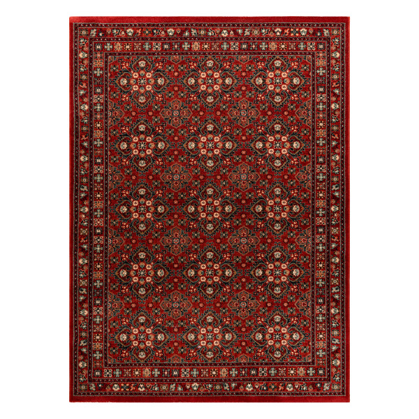 Dywan wełniany KASHQAI 4372 300 Kwiaty, ramka bordo 120x170 cm