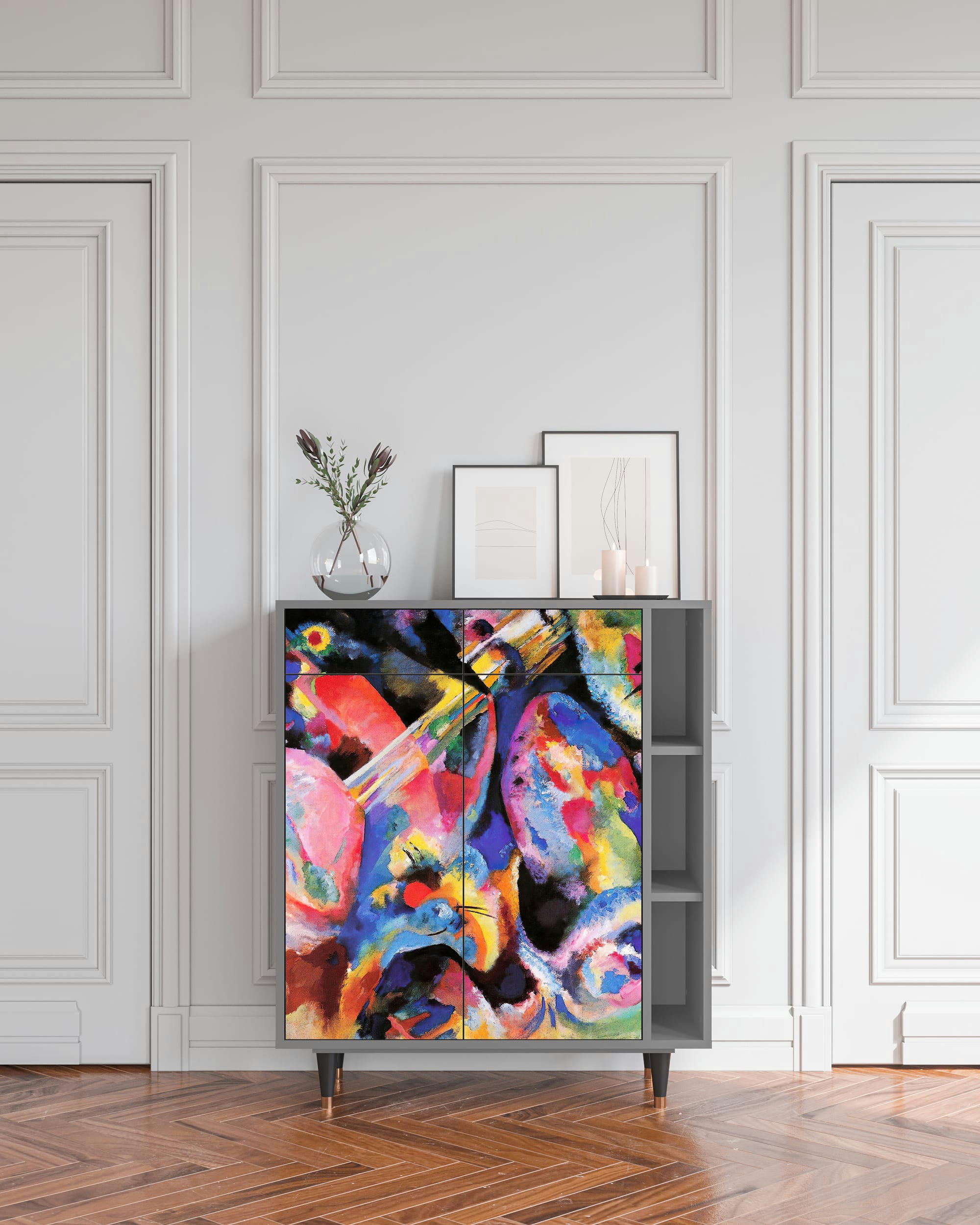 KANDINSKY - Buffet  multicolore 2 tiroirs et 2 portes L 94 cm