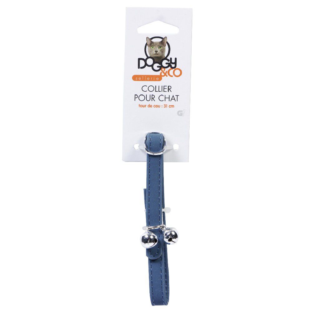 Collier pour chat avec grelot bleu