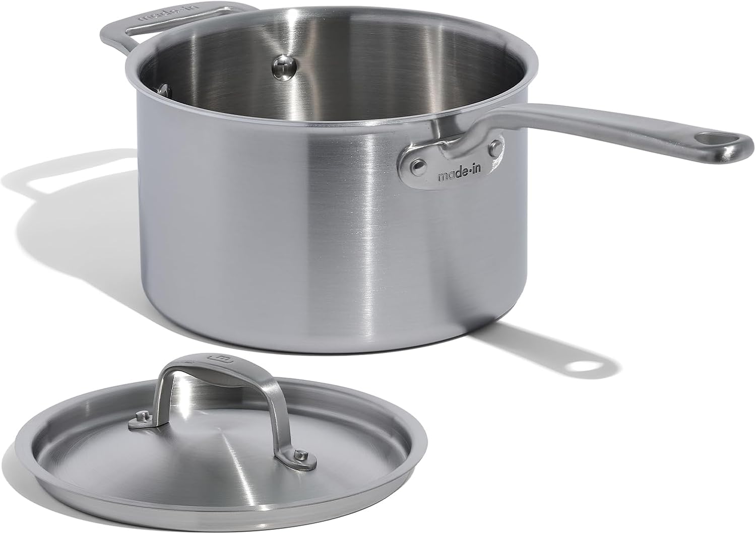 Made In Cookware – 7 Piece Stainless Steel Cookware Set – 5-Ply Stainless Clad – Includes Frying Pan, Saucepan, Saute Pan, Stock Pot – Professional Cookware – Crafted in Italy – Induction Compatible