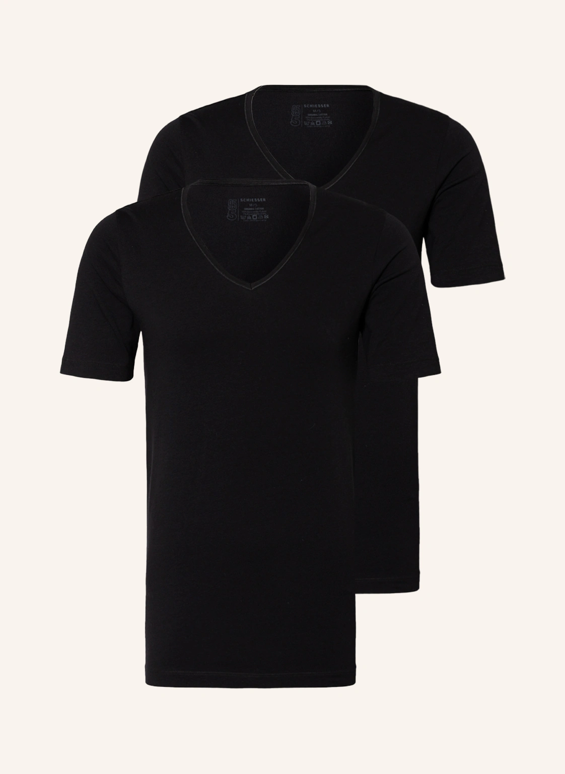 SCHIESSER 2er-Pack V-Shirts 95/5