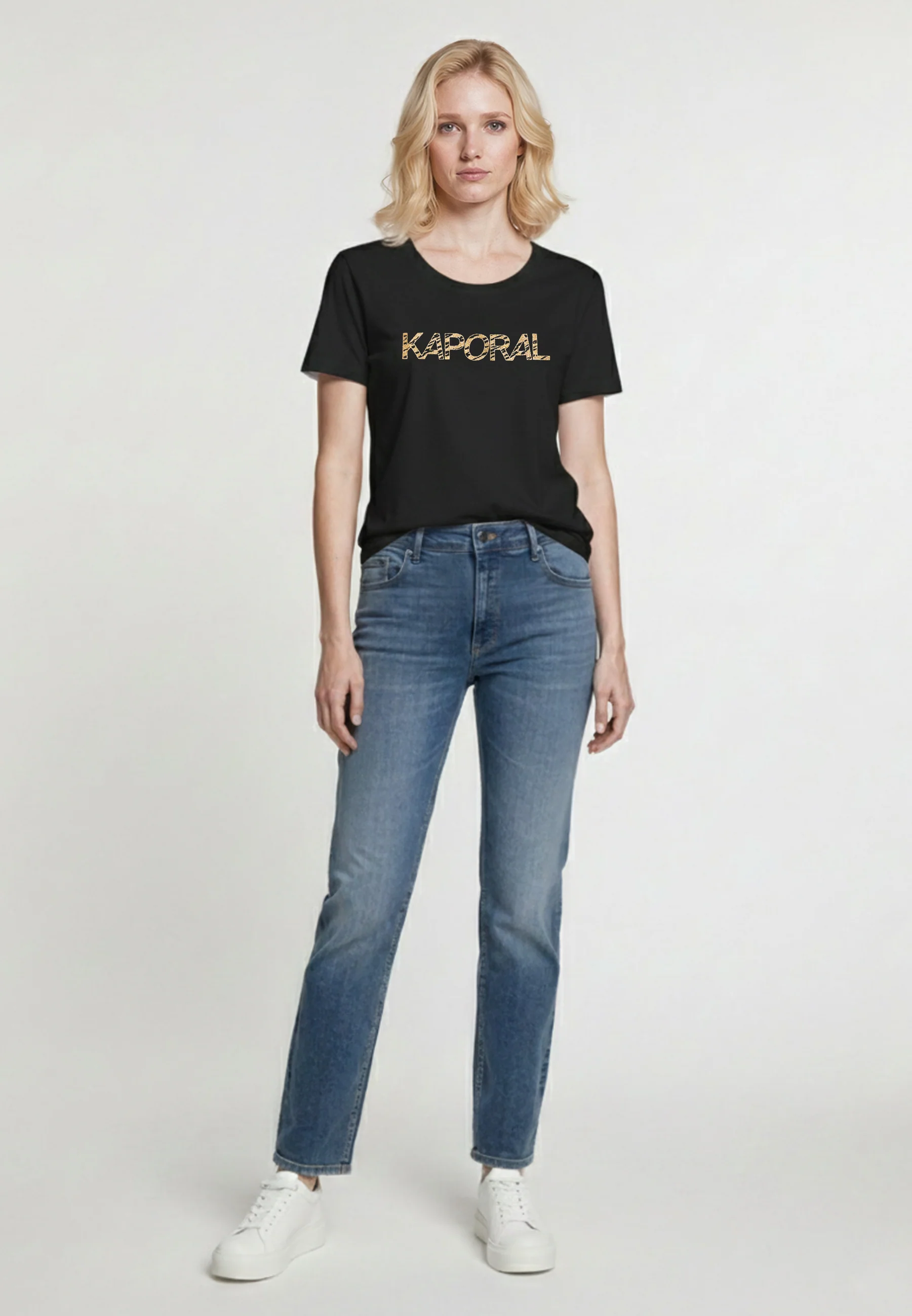 T-shirt manches courtes regular noir coton THUNDER