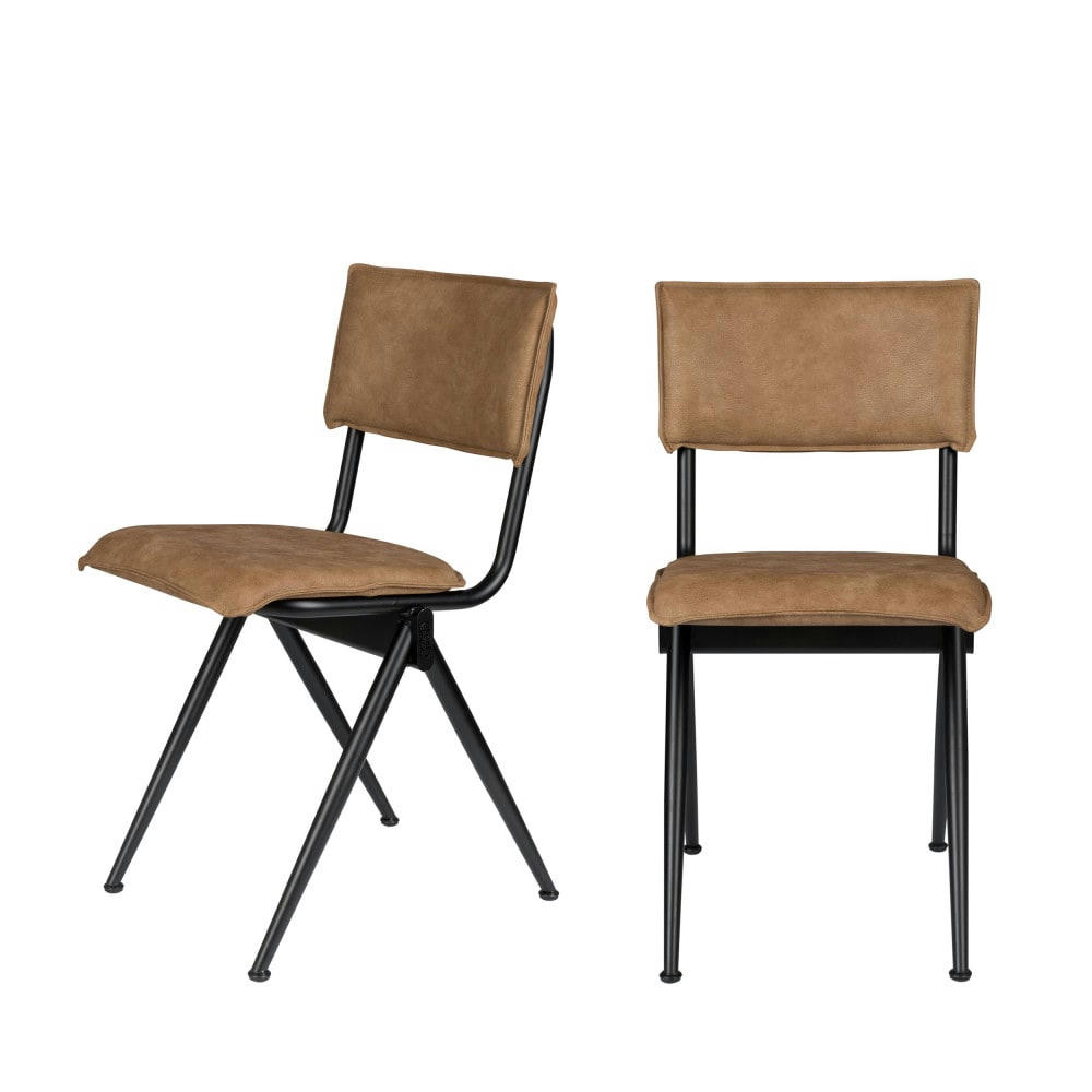 NEW WILLOW - 2 chaises en simili camel