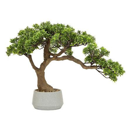 Sztuczne drzewko Bonsai 45 cm w szarej ceramicznej donicy
