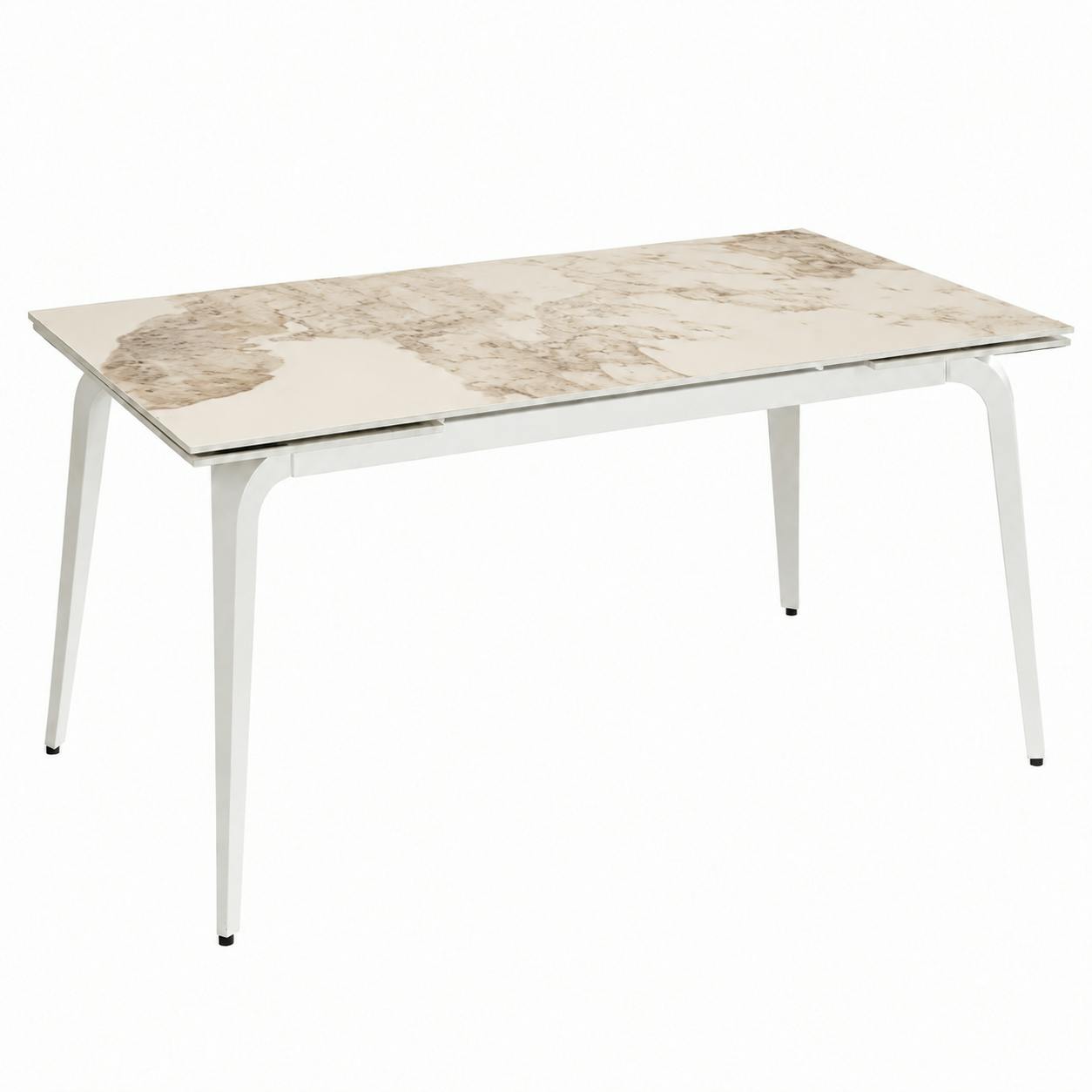 Table extensible céramique effet marbre contrasté 160-240 cm LORA