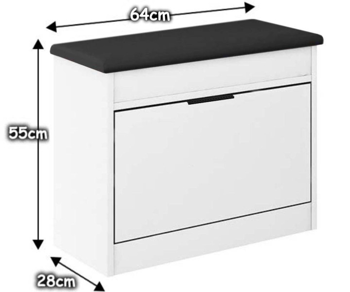 Zestaw Do Przedpokoju 13W11 Biały/Czarny/K 129X28X- Cm Eko-Skóra Czarny