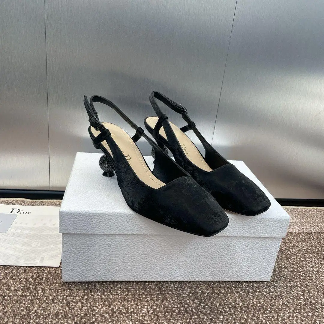 Dior Diamond Heeled Square Toe Heel