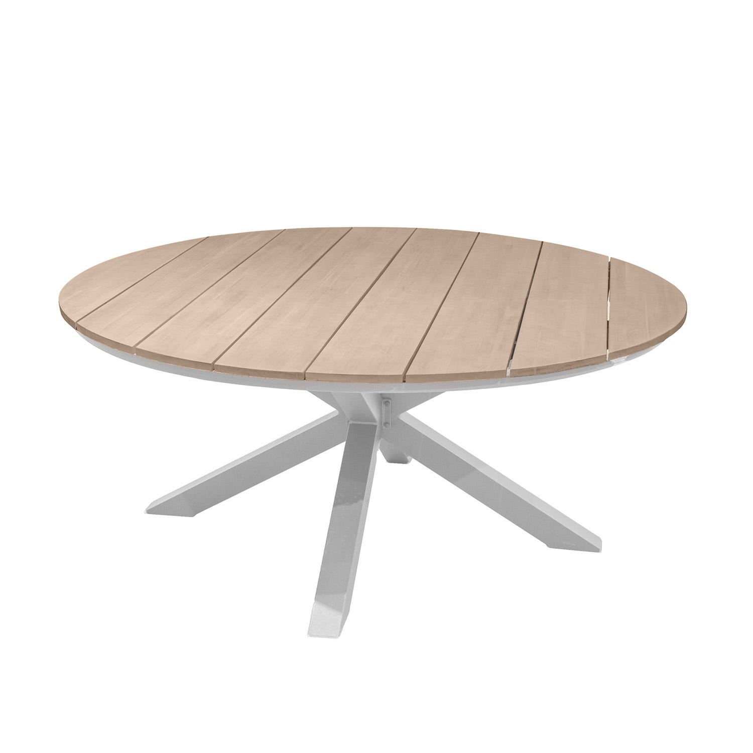 Tavolo da giardino rotondo acacia bianco 160x75 cm Oriengo