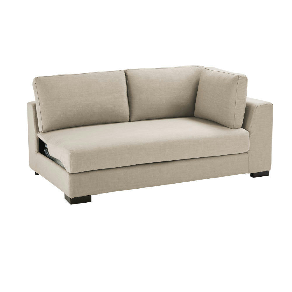 Terence - Accoudoir droit pour canapé modulable 2 places beige