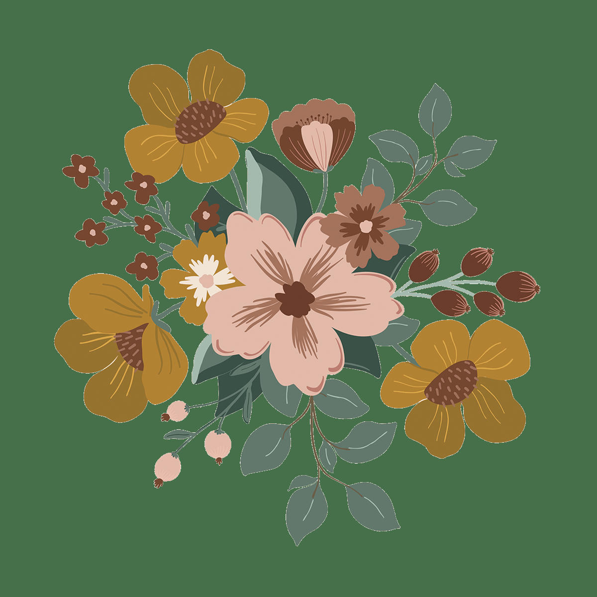 CAPUCINE - Grand sticker grand bouquet en vinyle mat multicolore