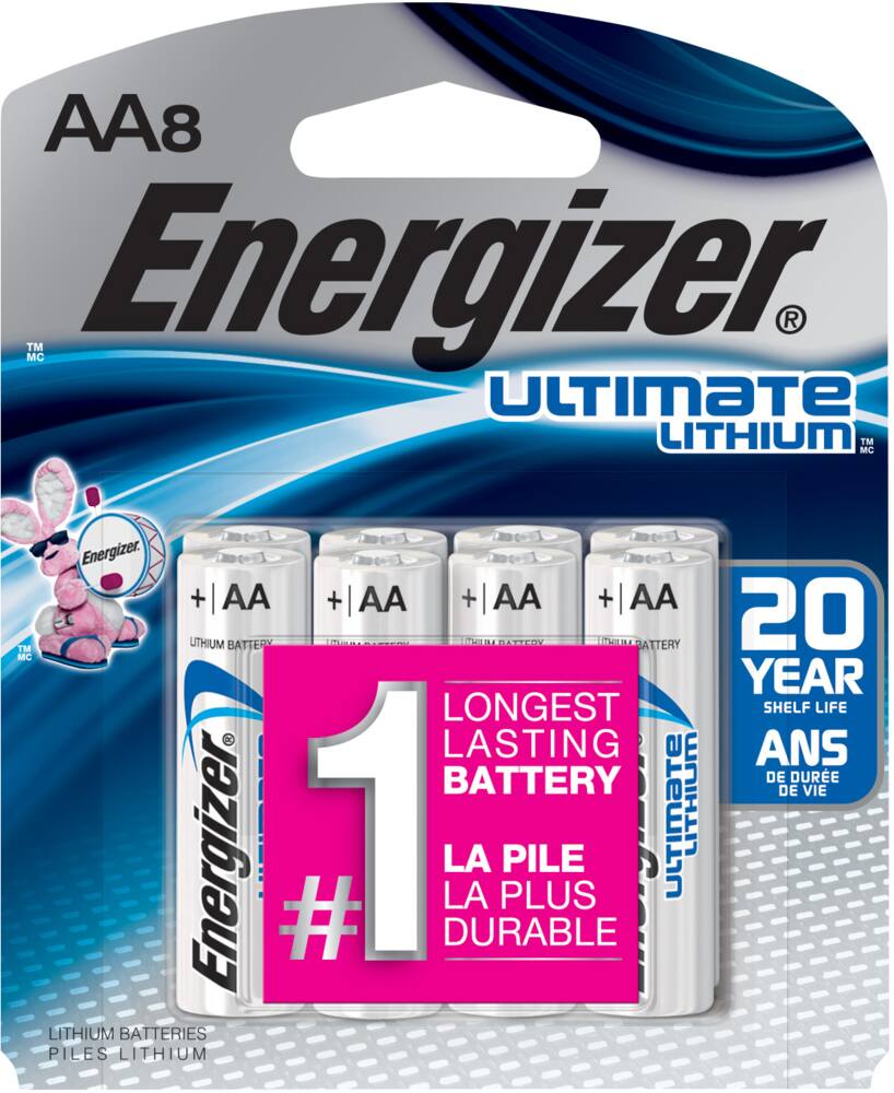 Energizer Ultimate Lithium 8-pk AA Batteries, Long Lasting, All Purpose