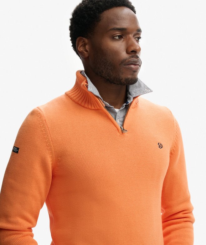 Cotton Half Zip Knit Jumper