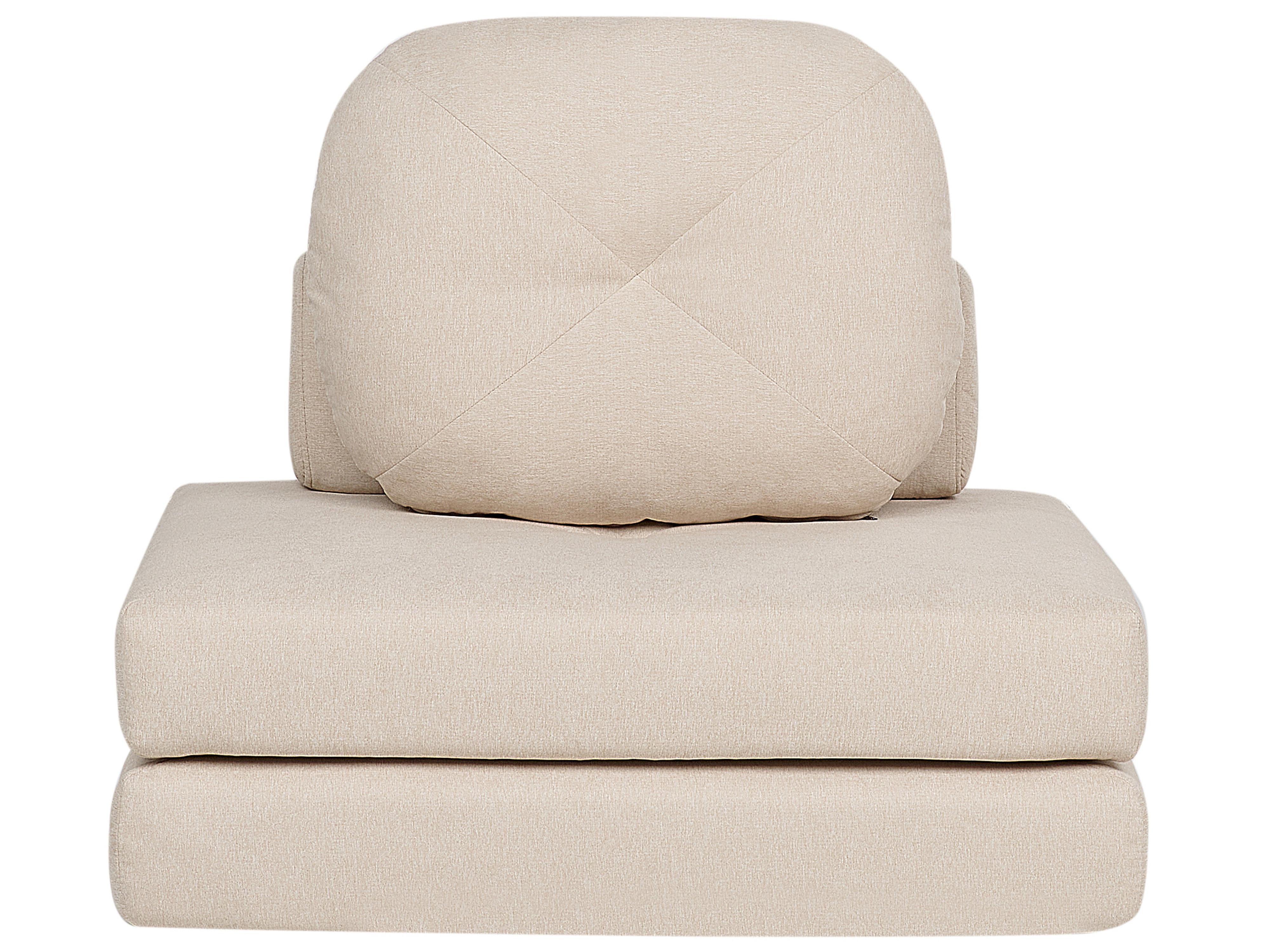 Single Sofa Bed OLDEN Fabric Light Beige