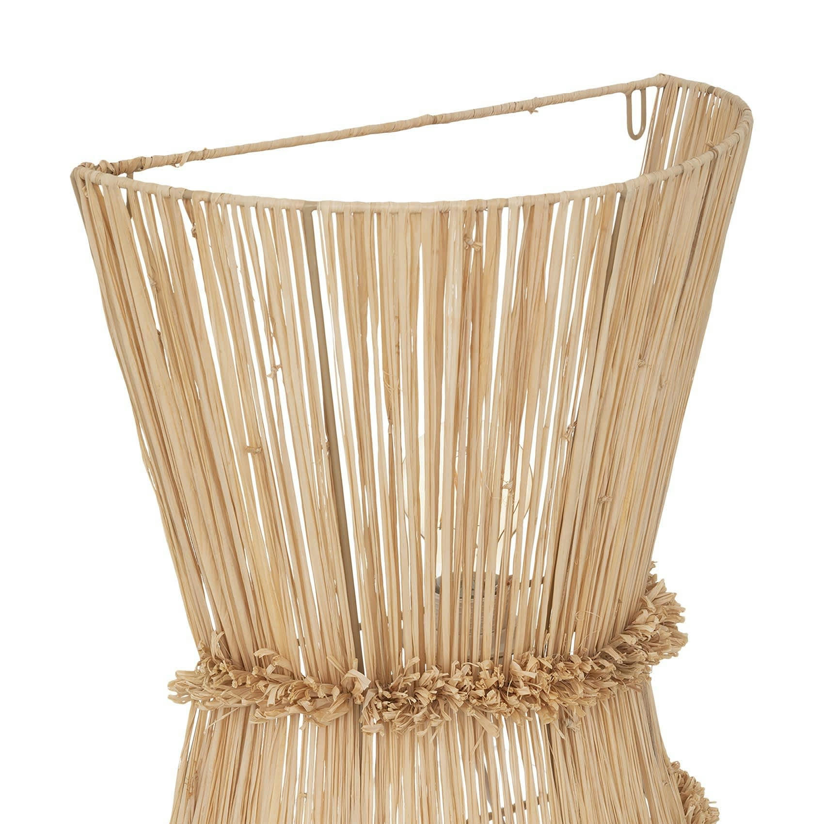 - Applique murale en raphia tressé bambou naturel h 35 cm