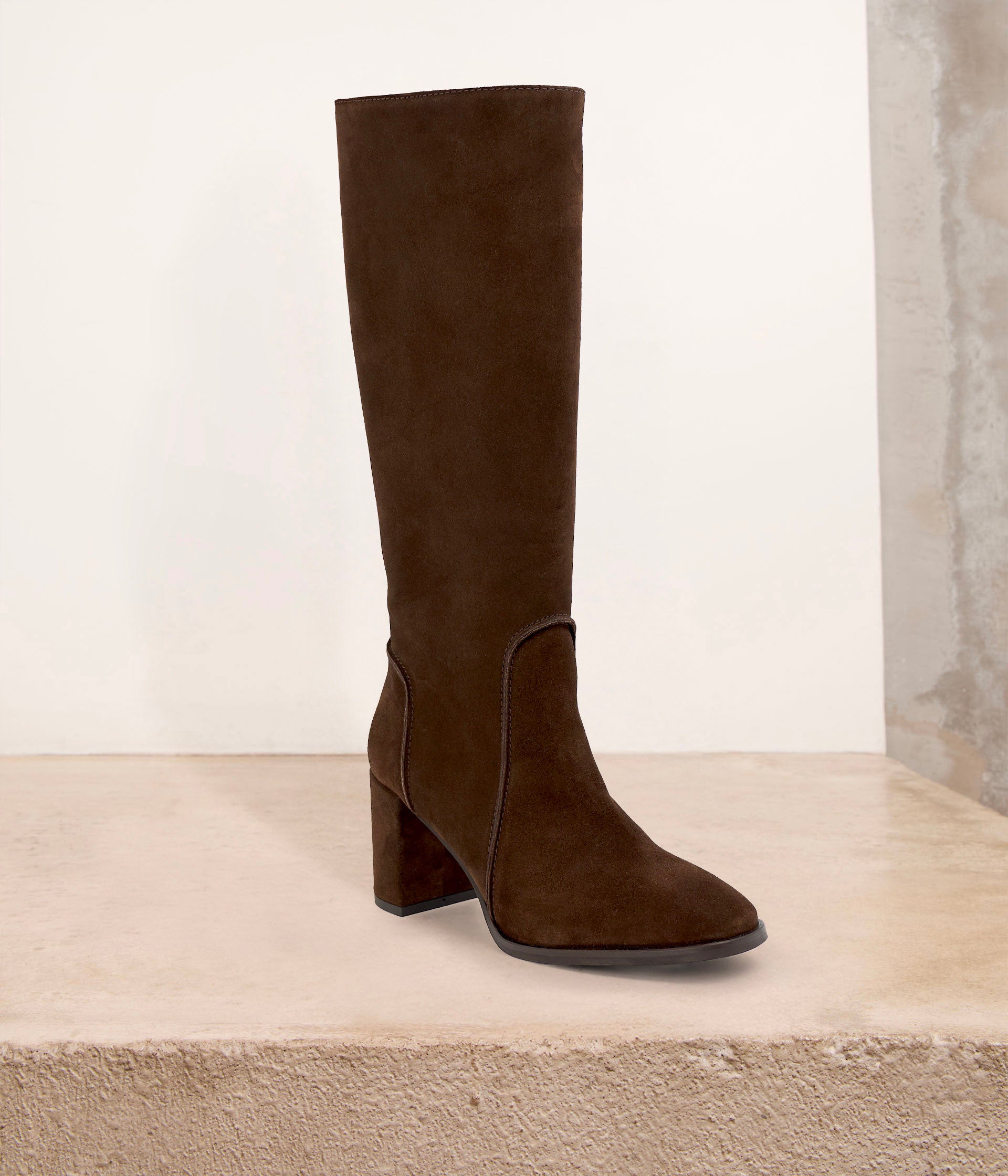 Bottes velours chocolat Penelope