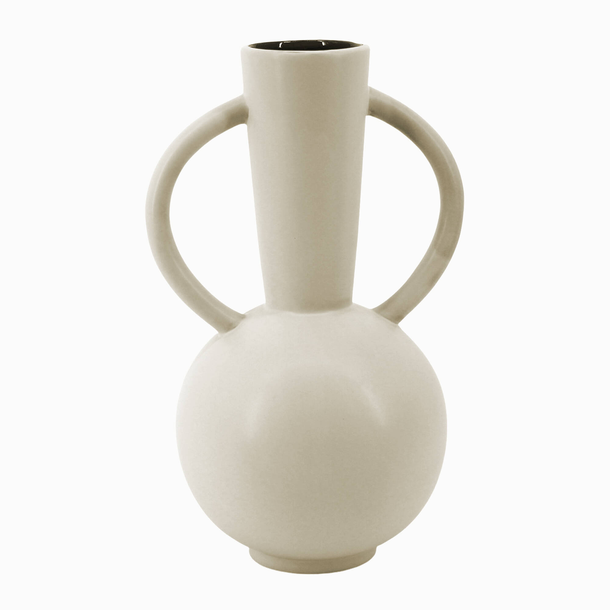 Vase rond céramique, double anses - hauteur 29,5 cm
