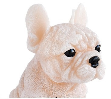 Świeca Figurka ANIMALS PIES BULDOG 11,5x15cm kremowa parafinowa