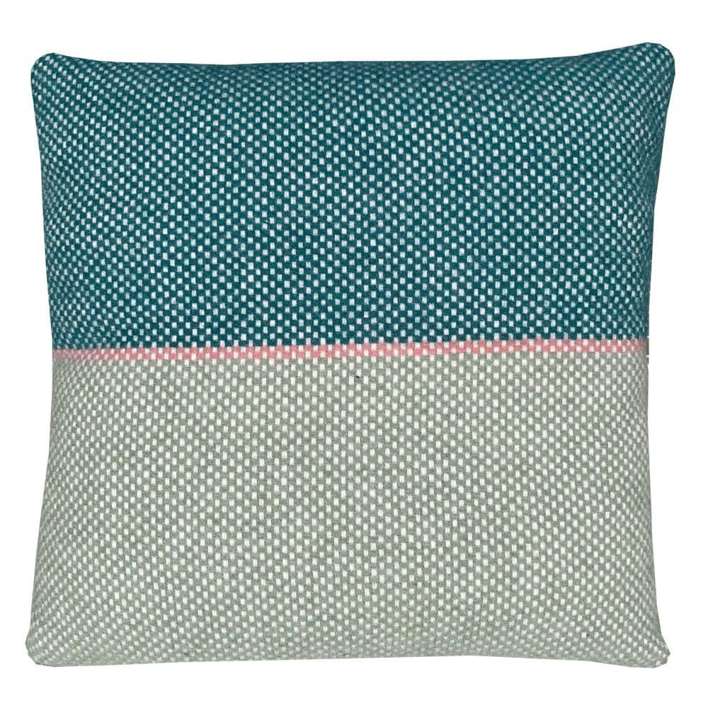 FESTIVITY - Coussin en laine vert pastel 45x45