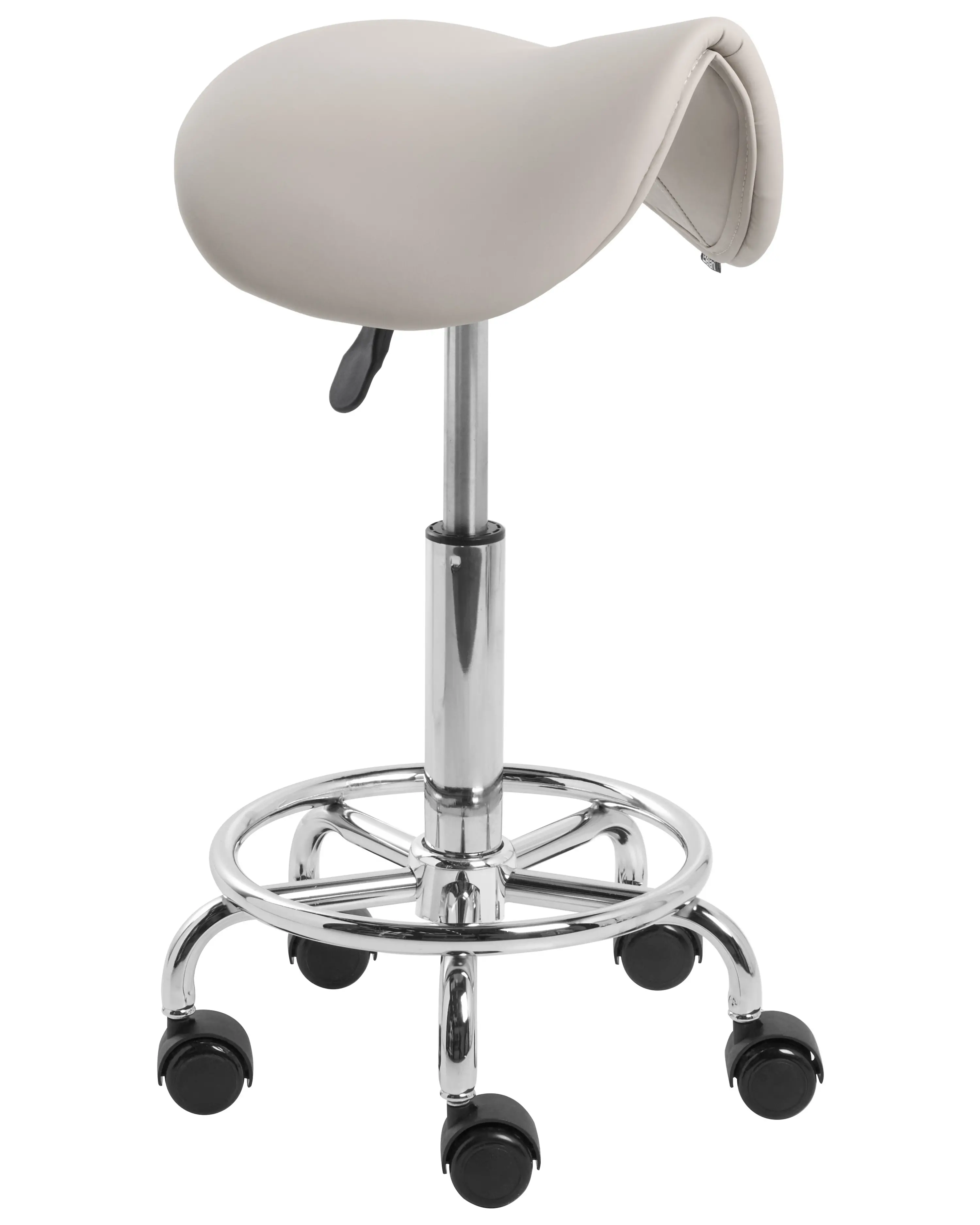 Saddle Stool DUMONT Faux Leather Taupe