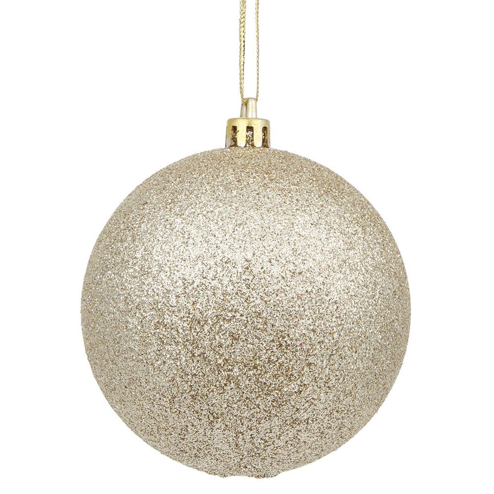 Boule de No&euml;l dorée à paillettes Ø8cm