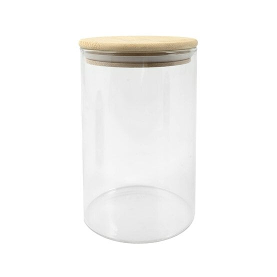 Glass Jar with Bamboo Lid 8.5cm x 13cm