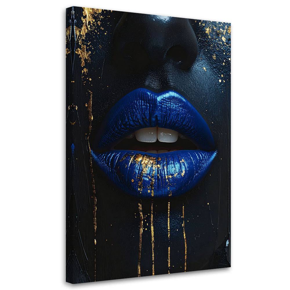 Obraz do salonu sypialni biura spa, Niebieskie usta kobiety 20x30