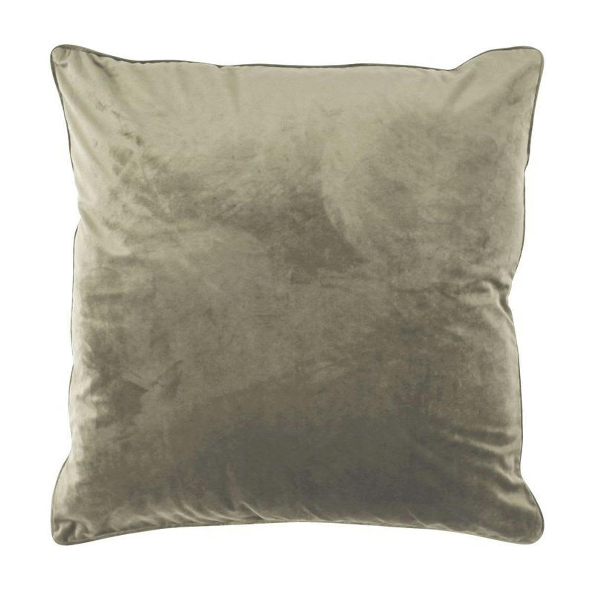 VELOURS - Coussin en velours taupe 70x70