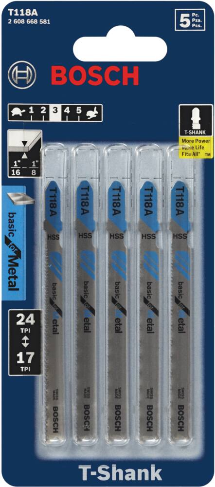 Bosch 2.09-in HSS Jigsaw Blades for Metal, 5-pk