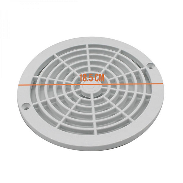 Grille bonde de fond ronde pour piscine - Diam 18,5 cm - Blanc- Linxor