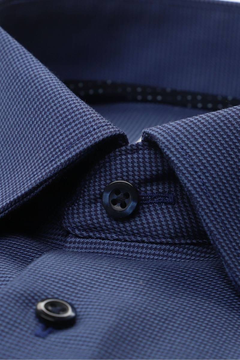 ETERNA Slim Fit Hemd marine, Strukturiert