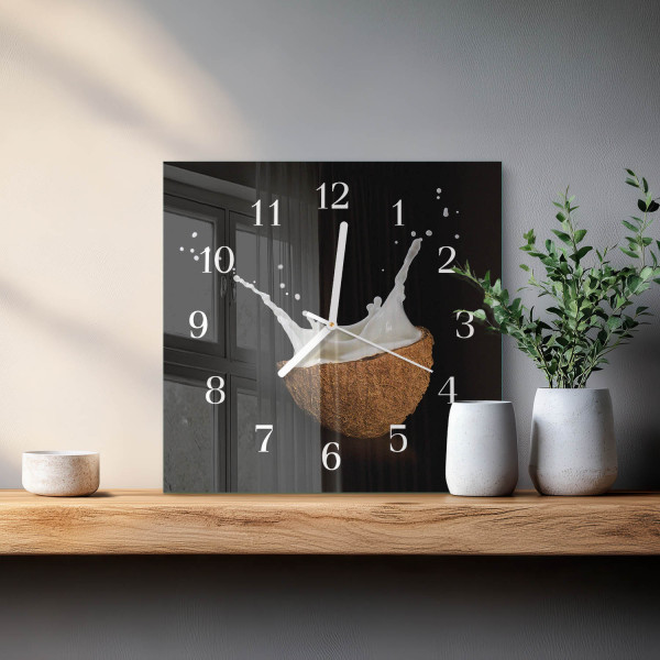 Zegar ścienny 30x30 Orzech Kokosowy design na ścianę