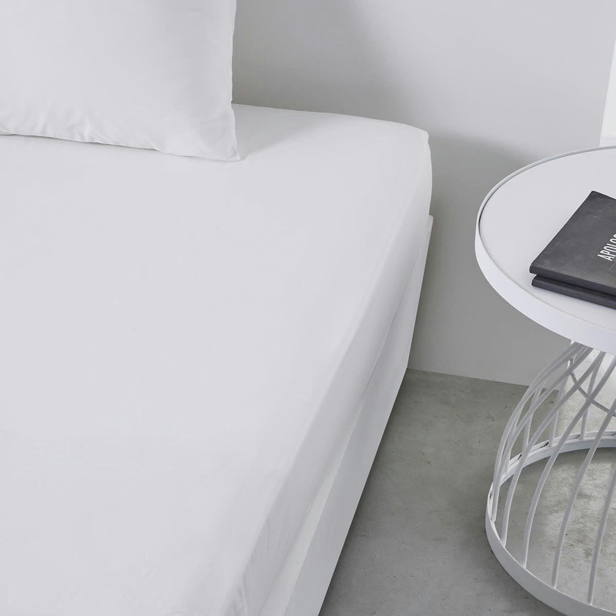 ESSENTIAL - Drap housse en Coton Blanc 160x200 cm