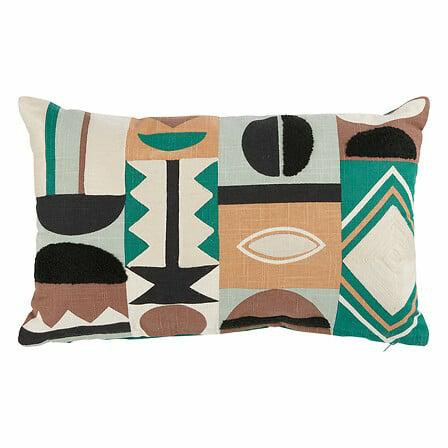 Poduszka malakite haftowana 30x50 cm zielona styl boho