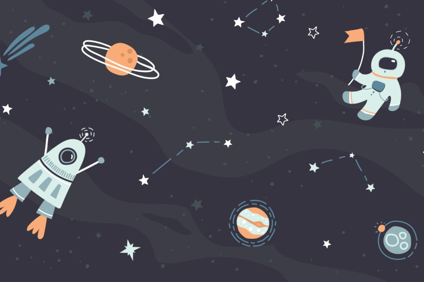 Fototapeta Dla Dzieci ASTRONAUTA Pośród Planet 90x60cm