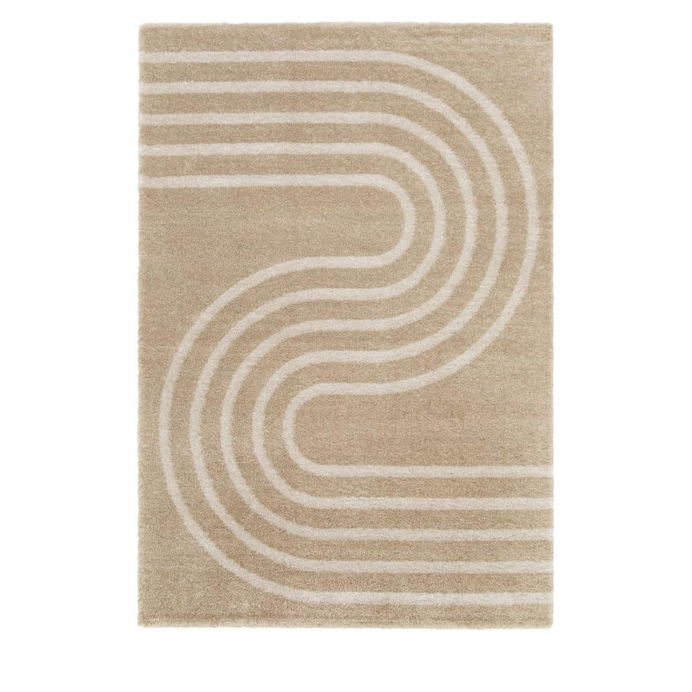 WANDA - Tapis contemporain à motif géométrique beige 160x230 cm