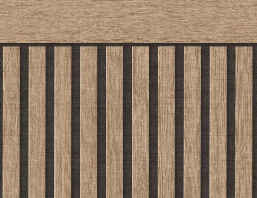 Vliestapete Holz Dunkelbraun, quer