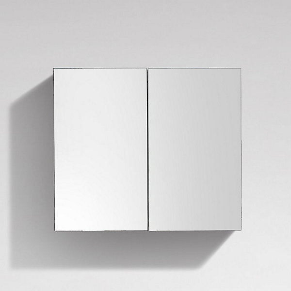 Armoire de toilette bloc-miroir SIENA largeur 80 cm blanc laque