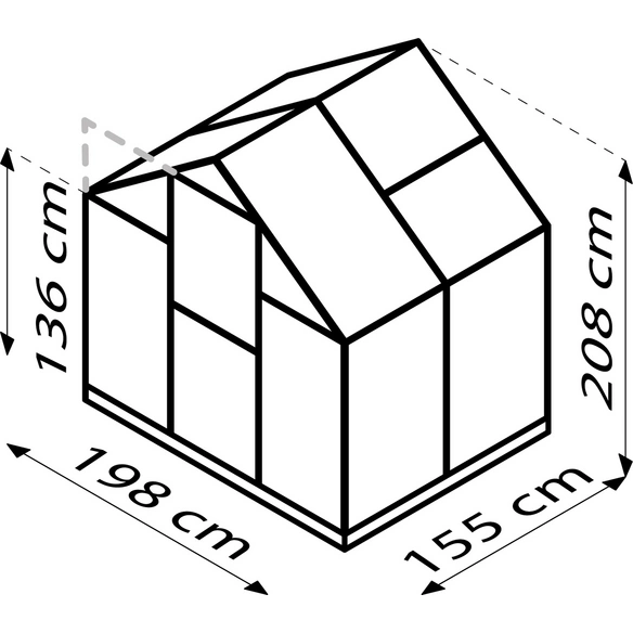 Gewächshaus »Eos«, BxHxL: 1977 x 1948 x 1550 mm