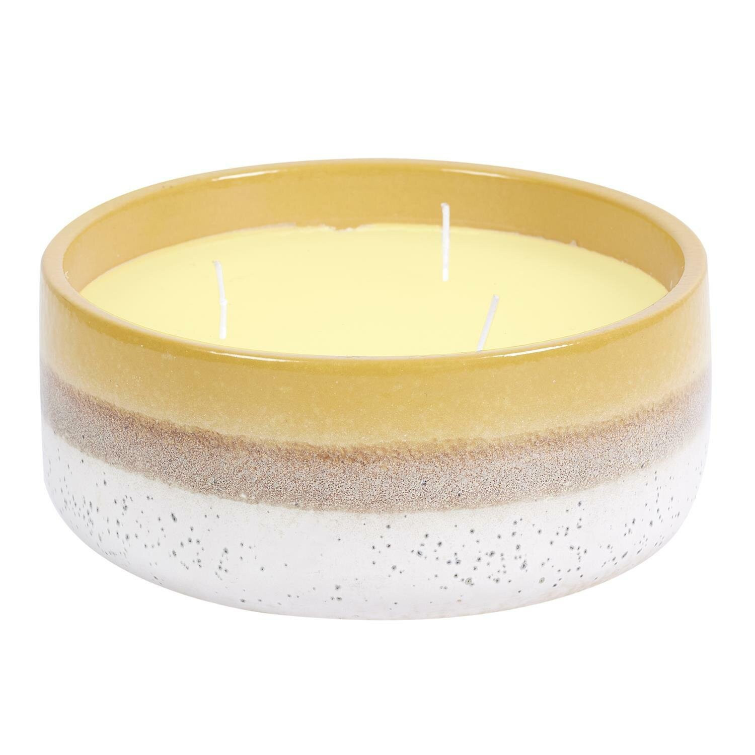ŚWIECA W CERAMICE 16,5 x 6,5 cm O ZAPACHU TRAWY CYTRYNOWEJ