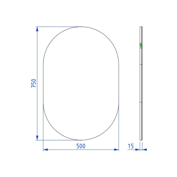 Lustro łazienkowe HARMO 50 cm białe owalne
