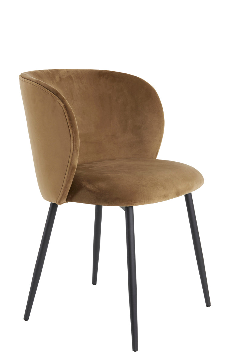 Light & Living eetkamerstoel ELYNA - 56x55x79cm - bruin - Set van 2