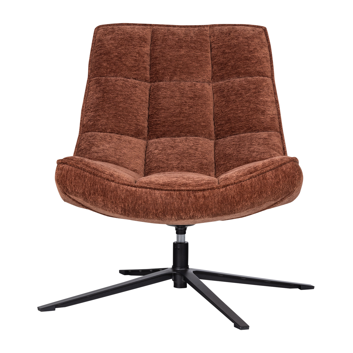 WOOOD draaifauteuil Maudi - Chenille - Bruin - 84x74x86