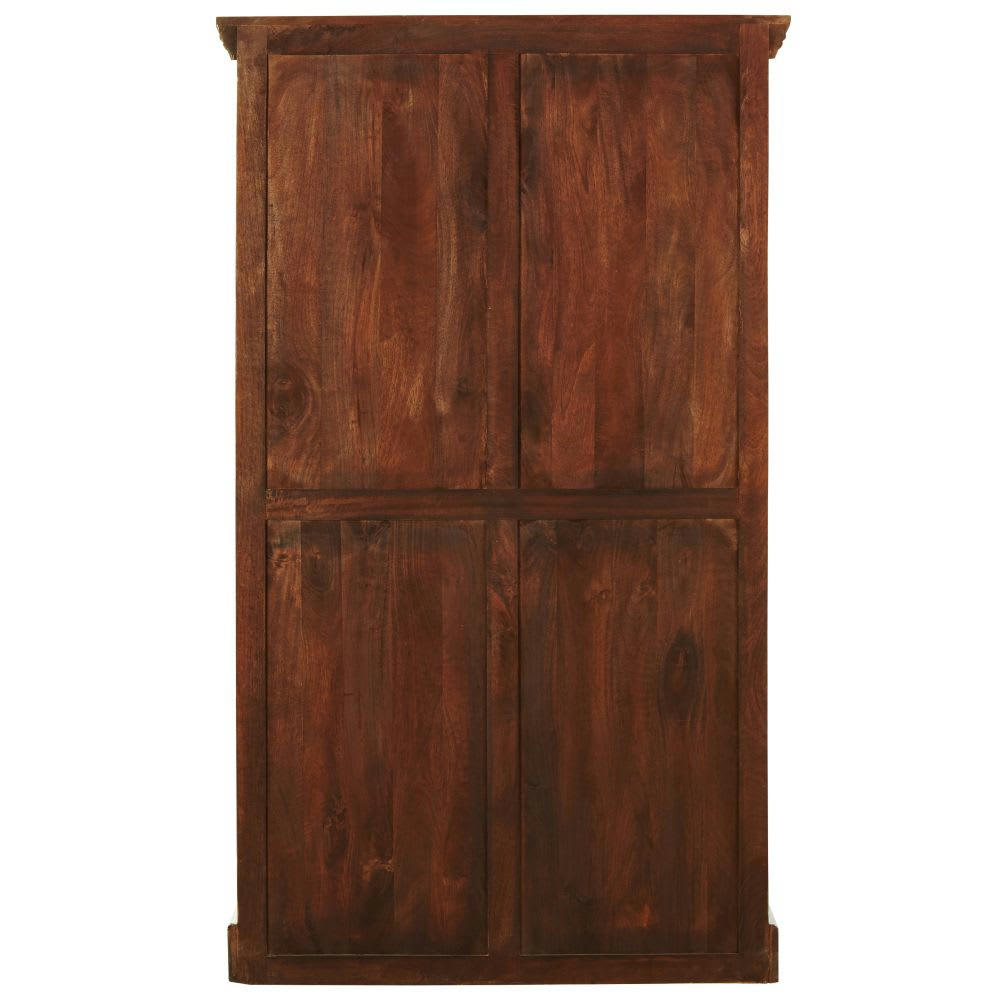 Avignon - Vitrine en bois de manguier effet vieilli blanche