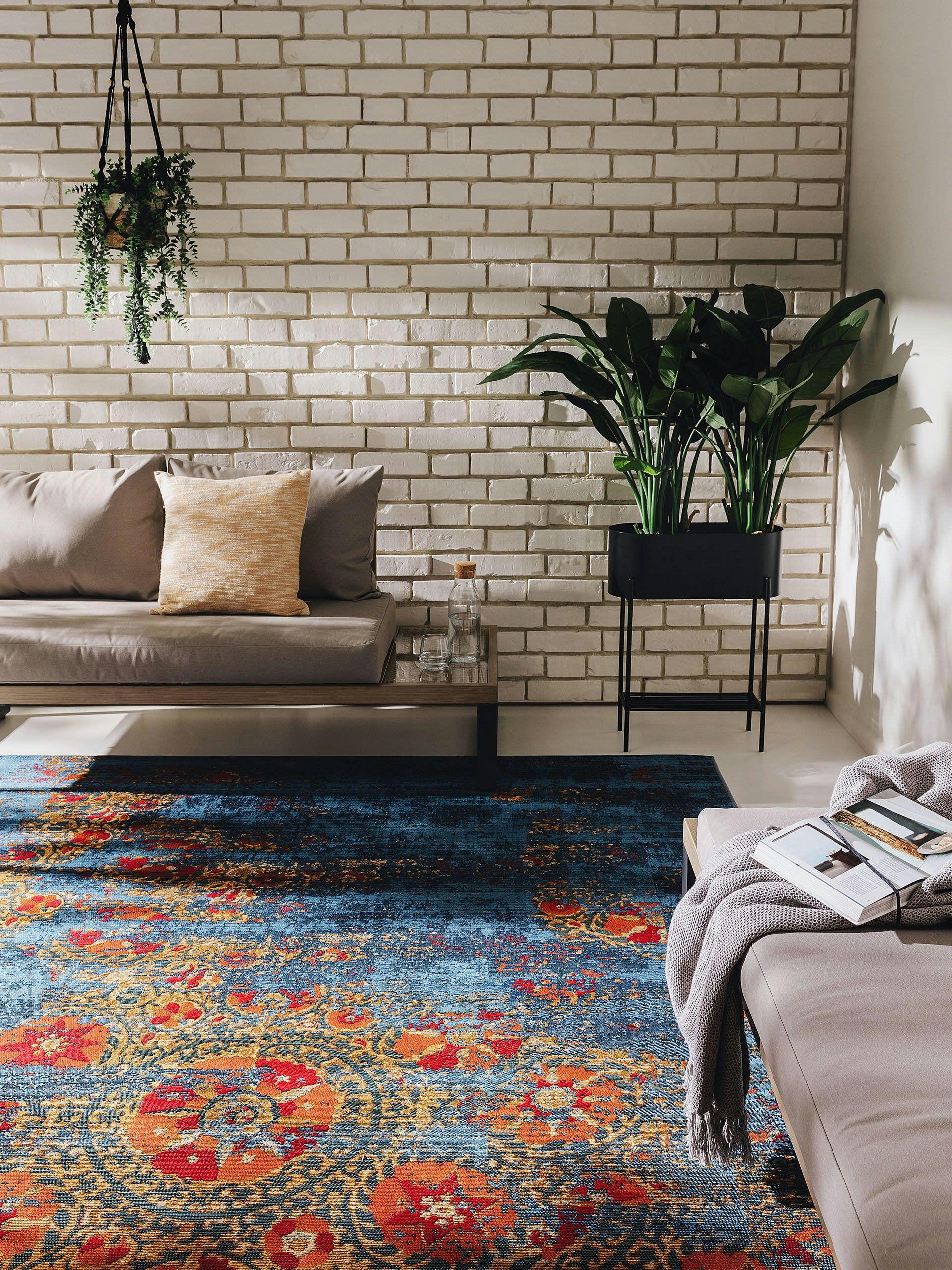 ARTIS - Tapis d'extérieur & intérieur multicouleur/bleu 120x180