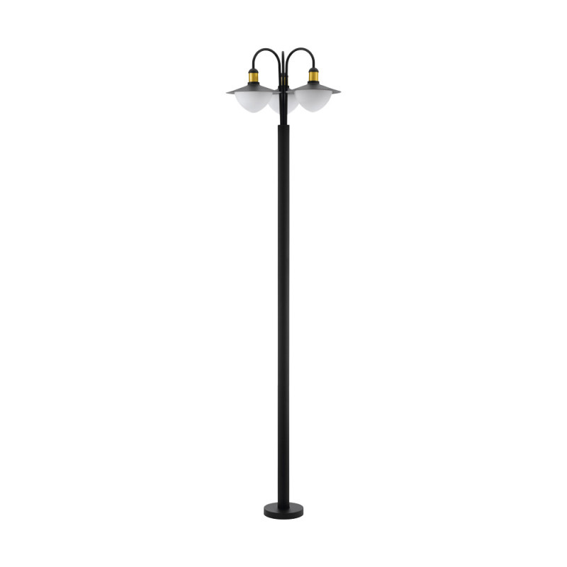 Lampadaire extérieur Sirmione noir et or E27 3 x 60 W EGLO
