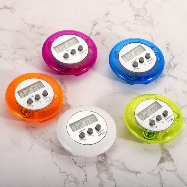 Round Digital Timer, Count Down UP Clock with Magnetic, LCD Display Blue Purple - Blue Purple
